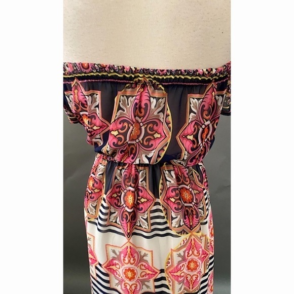 STRAPLESS Flowy Print Dress - Picture 4 of 4